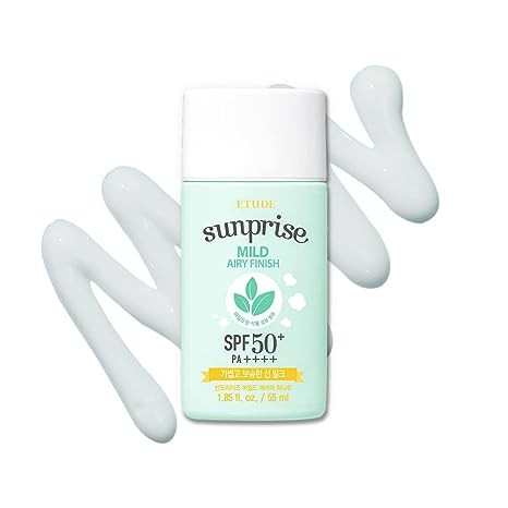 ETUDE Sunprise Mild Airy Finish Sun Milk SPF50+ / PA++++ | Sebum-free, Non-Sticky, Long Lasting Protection, 100% Mineral Based Sunscreen | Kbeauty