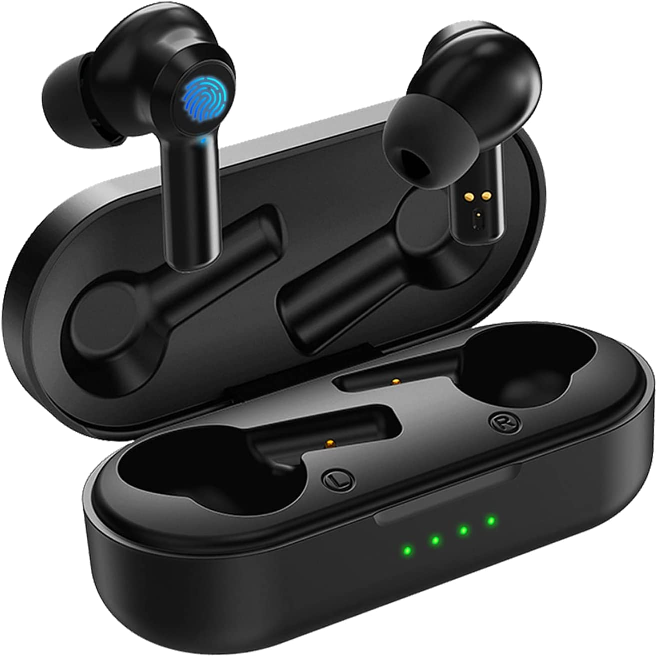 Wireless Earbuds TWS Bluetooth 5.1 Headphones with Noise Cancelling IPX7 Waterproof for Sport Build-in Mic Stereo Bass 24H Playtime Comfortable in-Ear Headsets for iOS and Android for iPhone Samsung